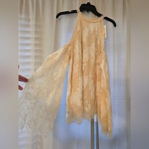 Cold shoulder Victorian style blouse